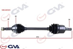 KOMPLE AKS SOL ACCENT ADMIRE 1.3-1.5D 03-06 ABS Lİ 29DİŞ 613mm