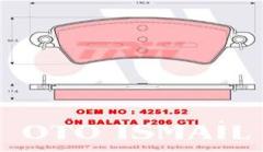 ÖN BALATA P206 1.6 16V GTI CC 00 306 94/01 XSARA 97/00