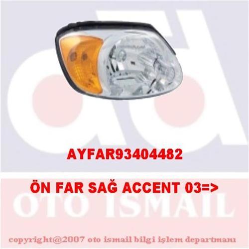 FAR SİNYAL SAĞ ACCENT 01/03 ELEKTRİKLİ H4 SARI