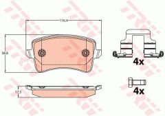 DİSK FREN BALATASI ARKA A4 2007-2015-A4 ALLROAD 2009 A5 2007 Q5 2008