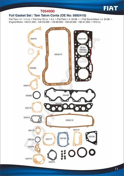 MOTOR TAKIM CONTA SKT KEÇELİ TİPO-UNO 1.4