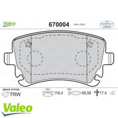 ARKA BALATA VW TRANSPORTER T5 03 09 A4 04-09 A6 04-11 A8 03-10 FİŞSİZ