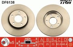 ON FREN AYNASI DISK FOCUS 3 11 FOCUS 2 04 11 C MAX 03 07 VOLVO C30 06 12 C70 2 06 13 S40 2 04 12 V50 05 12 278x25x5DLxHVLI