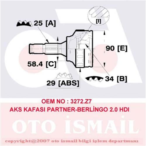 x AKS KAFASI DIŞ PARTNER-BERLINGO-XSARA 2.0 HDI 00 151446