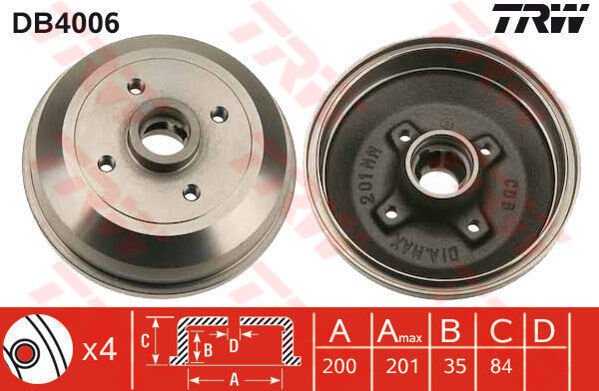 ARKA FREN KAMPANASI CORSA A 83-92 -CORSA B-TIGRA A 93-02 ABS SİZ
