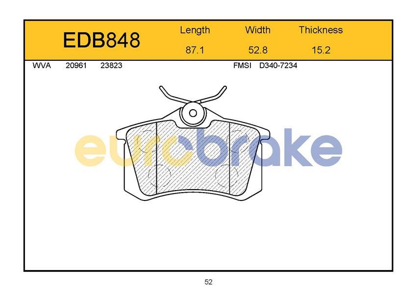 ARKA BALATA MEGANE 2-LAGUNA-GOLF 3-4-PASSAT 3-POLO-C3-C4-P307-AUDI A3-A4 87x52.9x15mm GDB823-FDB541W-LP571