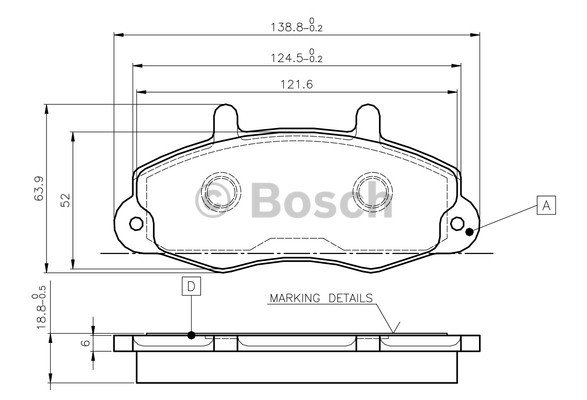 0986TB2019 ÖN BALATA FORD TRANSİT T12 2.0-2.5DI-2.5TD-2.5TDİ 88-03.00 ÇAP 138.8- 64 -18.8