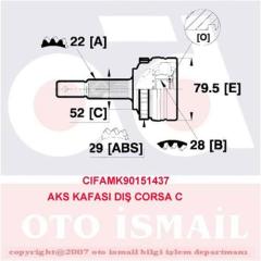 DIŞ AKS KAFASI CORSA B-C 94>06 COMBO B-C 94>11 TIGRA B 04>10 MERIVA A 04>10 ABS Lİ 29 DİŞ 22x28x52 152mm