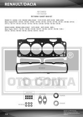 ÜST TAKIM CONTA CLIO 1 91 1.8 LAGUNA-MEGANE 1 95 1.8-2.0 F3P 710/F3P 714 KEÇELİ SİLİNDİR KAPAK CONTASI STANDART SUBAP LASTİKLİ