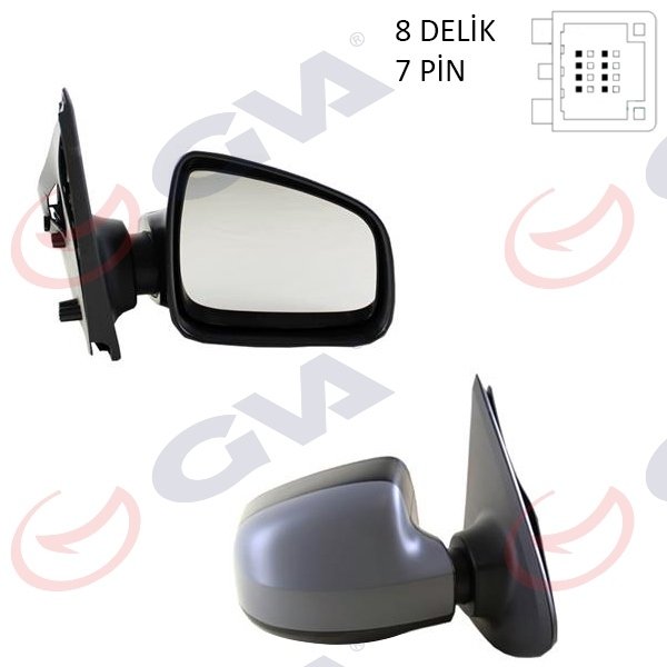 DIŞ DİKİZ AYNASI SAĞ LOGAN SANDERO-MCV 12 ELEKTRİKLİ ISITMALI ASTARLI SENSÖRLÜ KONVEKS 7 FİŞ VM-6804EHPSR