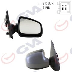 DIŞ DİKİZ AYNASI SAĞ LOGAN SANDERO-MCV 12 ELEKTRİKLİ ISITMALI ASTARLI SENSÖRLÜ KONVEKS 7 FİŞ VM-6804EHPSR