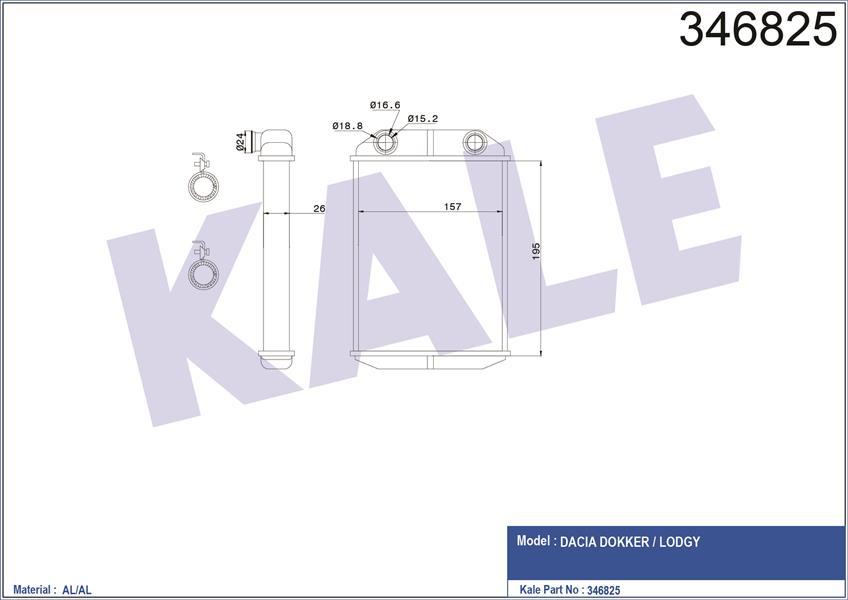 KALORİFER RADYATÖRÜ DACIA DOKKER 12 LODGY 12 1.2 TCE 1.3 TCE 1.5dCi 1.6