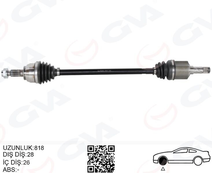 KOMPLE AKS ARKA SAĞ/SOL FREELANDER 2 L359 2.0 Si4 2.2TD4 0614 820MM DİŞ 28 DİFERANSİYEL DİŞ 26