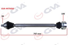 KOMPLE AKS SAĞ GOLF 5/6-A3-LEON-OCTAVIA 1.6 102 hp MAN. 797mm