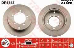 ARKA FREN AYNASI MITSUBISHI LANCER 2.0 03-07 -OUTLANDER 2.0-2.4 02-06 262mm x 5D