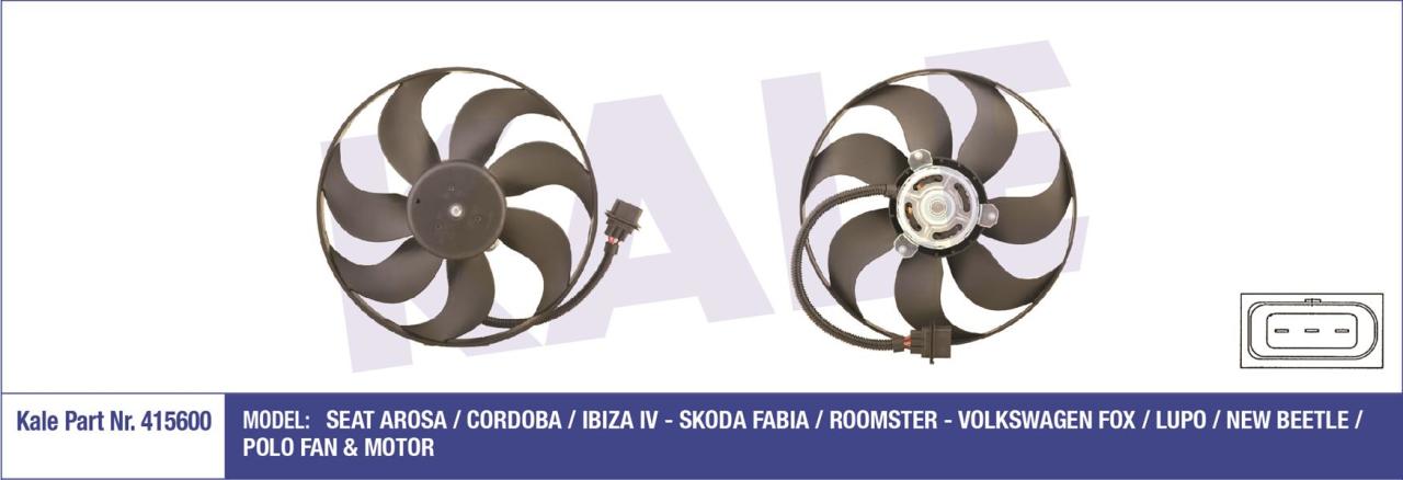 FAN MOTORU DAVLUMBAZLI POLO 1.4-1.6 95-99 POLO 1.4-1.9TDI 01 IBIZA 4-FABIA 99-08 250-80W 345mm