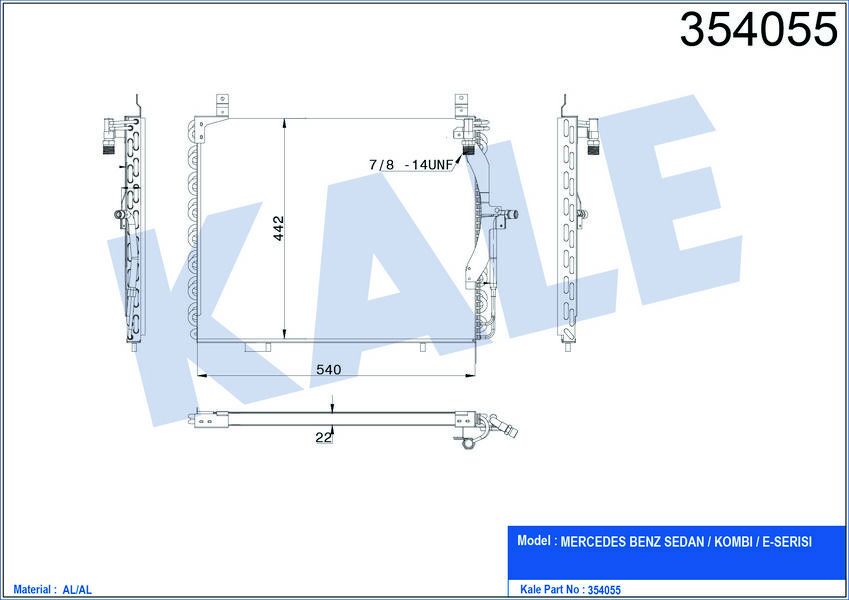 KLIMA RADYATORU MERCEDES W124 S124 A124 C124