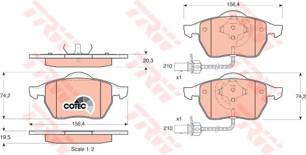 ÖN BALATA FİŞLİ BÜYÜK TİP PASSAT-A4-A6 97-04 GDB1307