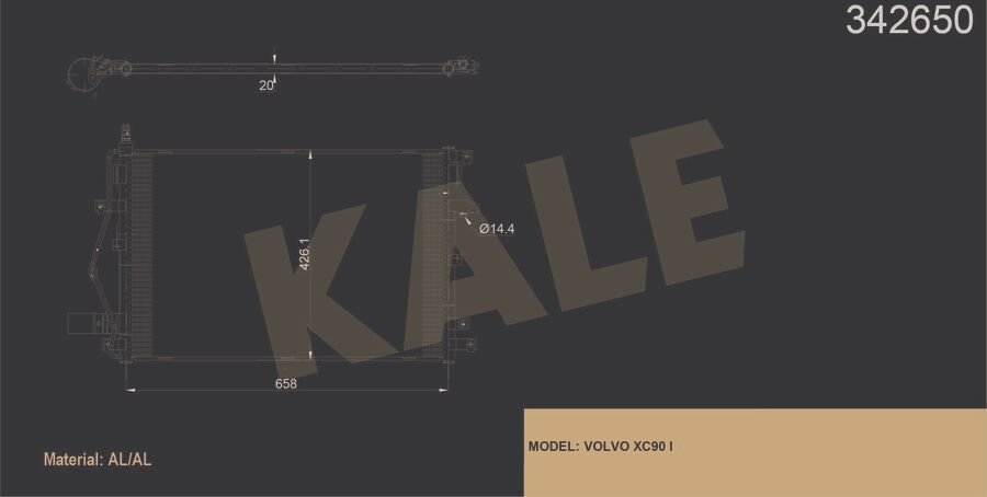 KLİMA KONDENSERİ VOLVO XC90 1 2.5T T6 V8 D5 00-14 AL-AL