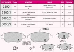 ÖN BALATA P207 02/06 P307 08/00 DOBLO 01 PART 04/03 BERLINGO 10/00 C3 03/02 C4 11/04 XSARA 00