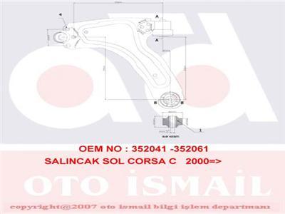ALT SALINCAK KOMPLE SOL CORSA C 00 COMBO 01 Spor şasiye sahip olmayan araçlar
