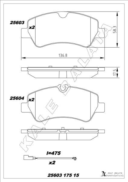 ARKA BALATA FORD TOURNEO CUSTOM-TRANSIT CUSTOM 2.2 TDCI 12 KABLOLU