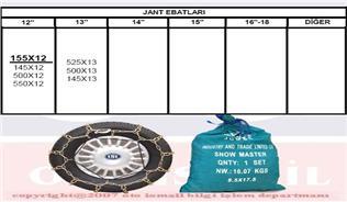 PATİNAJ ZİNCİRİ BİNEK VE HAFİF TİC.ARAÇ SERME 12-13 JANT 155x12 ZİNCİR EBATLARI İÇİN RESİME BAKINIZ