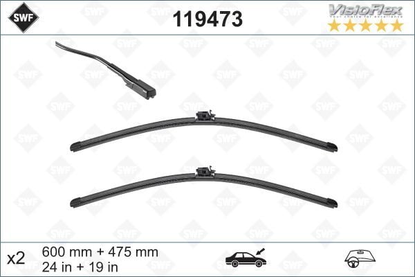SILECEK SUPURGESI TAKIMI 600mm / 475mm MERCEDES W176 W177 C117 X117 C118 X118 X156 SWF