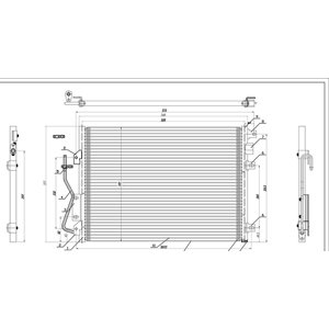 KLİMA KONDENSERİ BRAZİNG CLIO 2-KANGOO 1-2-1.4-1.5DCI-1.6-1.9 97-01 553x379x16