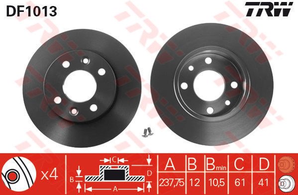 ÖN FREN AYNASI R9-R11-R19 CLIO 1 91 CLIO 2 98 MEGANE 1 96 TWINGO 96 CLIO SYMBOL 00 LOGAN 06 SANDERO 08 238x12 4 DELİK