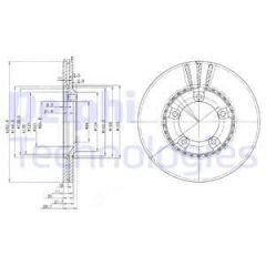 FREN DİSKİ ÇİFTLİ PAKET . DELİKLİ ÖN HYUNDAI GRACE. H100. H150. H200. SATELLITE 07/1993