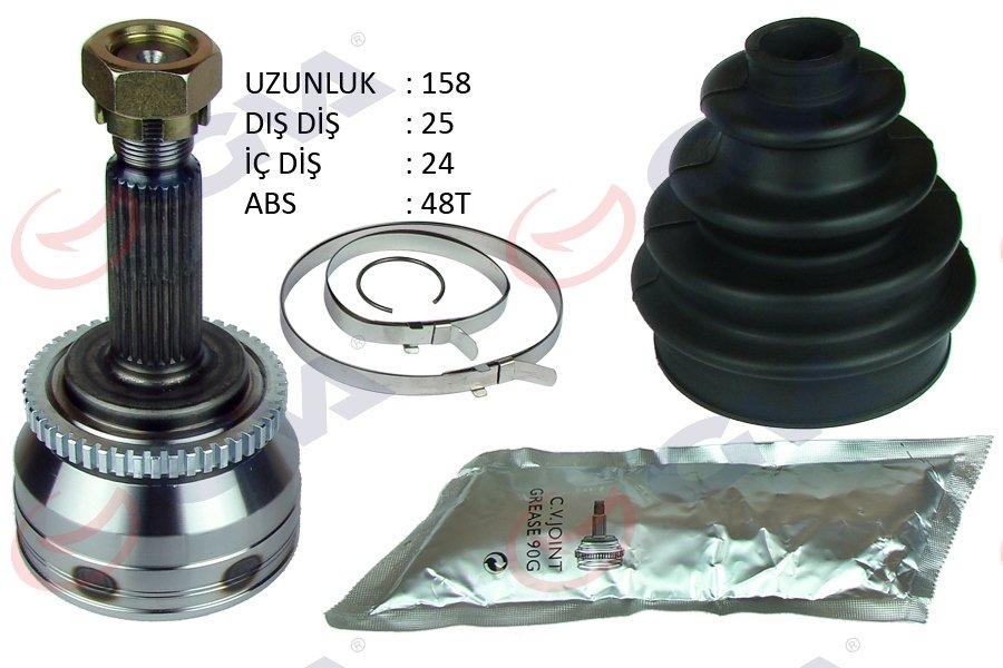 AKS KAFASI DIŞ HYUNDAI İ20 1.4L D4FC CRDİ 08-15 ABS li 25x24x52.4 - ABS 48 diş