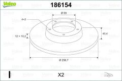 ON FREN DISKI TEMPRA-TIPO-MAREA-BRAVA-BRAVO 96 ALFA ROMEO 145-146 LANCIA DELTA-YPSILON 257x12x4DL