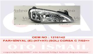 FAR SİNYAL SOL CORSA C 03-08/03 ELEKTRİKLİ H7 H7