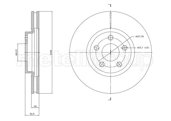 ÖN FREN DİSKİ BOYALI. DELİKLİ FORD GALAXY. S-MAX 01/2015