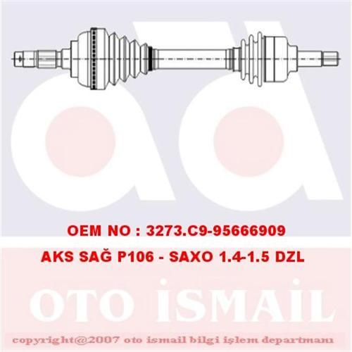 AKS ÖN SAĞ P106 1.1-1.4-1.4D-1.5D 91-96 -SAXO 1.1-1.4-1.5D 96-03 17-0015
