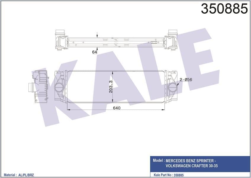 TURBOSARJ RADYATORU MERCEDES SPRINTER B906 B907 B910 . VW CRAFTER 30-35-50