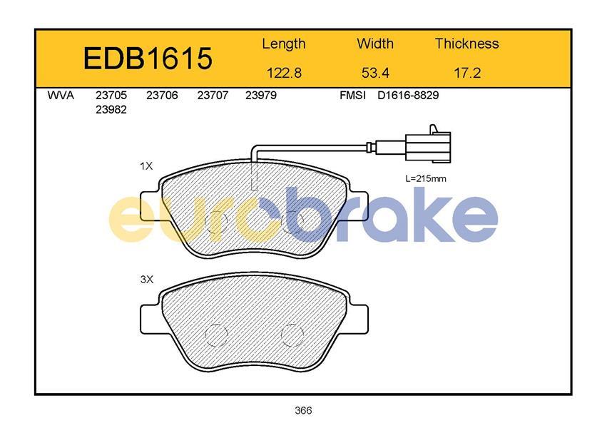 ÖN BALATA DOBLO-ALBEA-LINEA-STILO-FIORINO 1.3MJTD-BIPPER-NEMO 1.4 HDI İKAZ KABLOLU GDB1590-FDB1666-LP1722