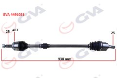 KOMPLE AKS SAĞ HYUNDAI İ20 1.4L D4FC CRDİ 08-15 ABS Lİ 25X27 - ABS 48 DİŞ KOMPLE BOY 938MM