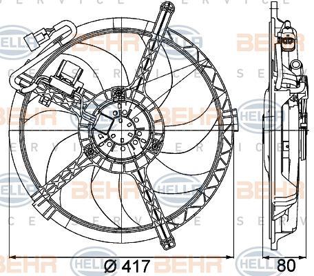 FAN KOMPLE 350 W 12 5 MINI R56 R57 R58 R59 PREMIUM LINE