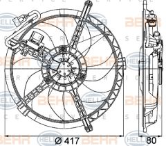FAN KOMPLE 350 W 12 5 MINI R56 R57 R58 R59 PREMIUM LINE