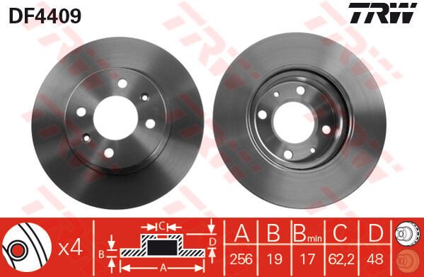 ÖN FREN AYNASI GETZ 1.1-1.3 12V-1.6 16V 02 1.5TD CRDI 12V 03 256x19x4DLxHAVALI