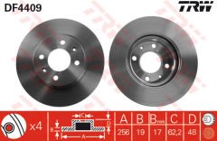 ÖN FREN AYNASI GETZ 1.1-1.3 12V-1.6 16V 02 1.5TD CRDI 12V 03 256x19x4DLxHAVALI