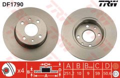 ARKA FREN DISKI FIAT BRAVO 2 07 STILO 01 LINEA 07 ALFA ROMEO MITO 08 LANCIA DELTA 2 08 251.5x10x4DL