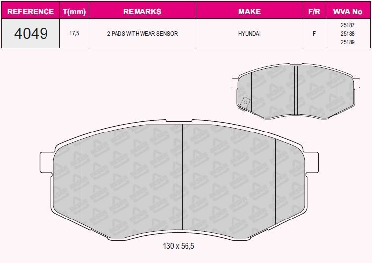 ÖN BALATA HYUNDAI İX20 11 İX35 2.0-2.0 CRDİ 10