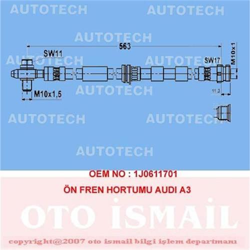 ÖN FREN HORTUMU AUDI A3