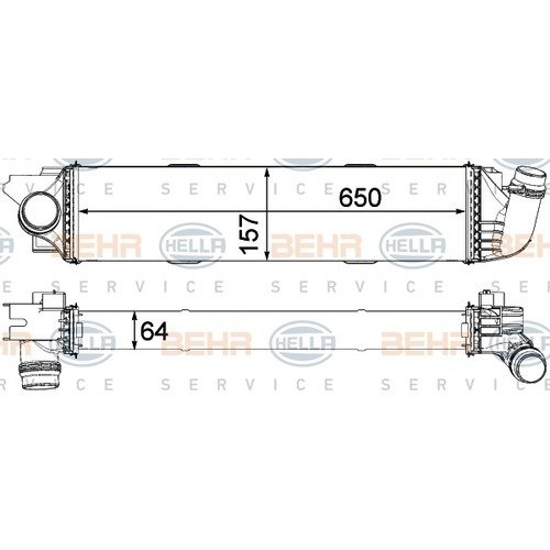 8ML376701-571 TURBO RADYATÖRÜ RENAULT TRAFIC 3-OPEL VIVARO 1.6DCI 650x157x64