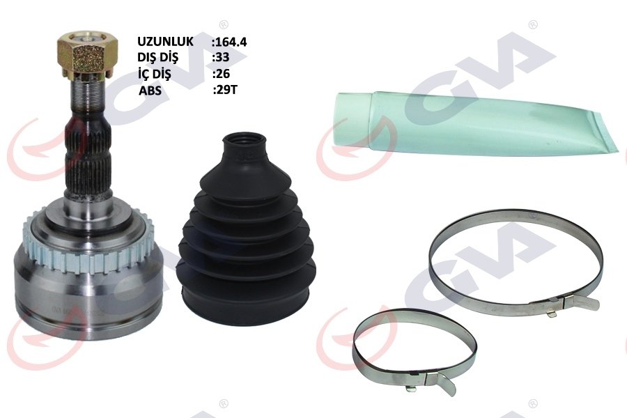 AKS KAFASI DIŞ VECTRA B 1.8-2.0-2.5 96 02 ASTRA G 1.8-2.0 98 05 ASTRA F 1.6-1.8-2.0 93 97 VECTRA A 1.8-2.0 89 95 ABS Lİ 29 DİŞ 33x25x52 164.5mm
