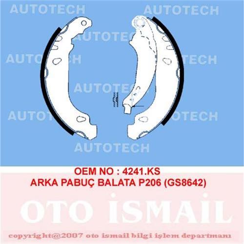 ARKA PABUÇ BALATA P206 1.4İ 1.6İ 1.4HDİ 1.9D 98 02 206 1.4 1.4HDİ 09 ABS SİZ ARAÇLAR 180x32
