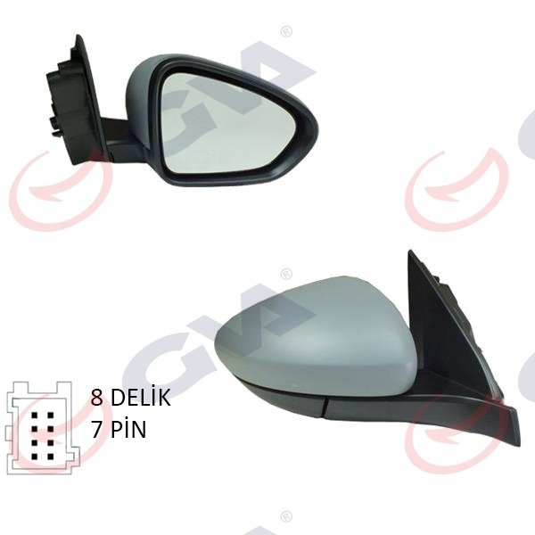 DIŞ DİKİZ AYNASI SAĞ EGEA 15> ELEKTRİKLİ ISITMALI SENSÖRLÜ ASTARLI KONVEKS 7 FİŞ VM-6157EHPSR